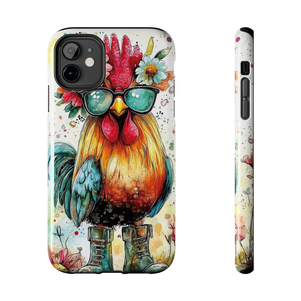Colorful Chicken with Sunglasses phone case | Tough Phone Cases