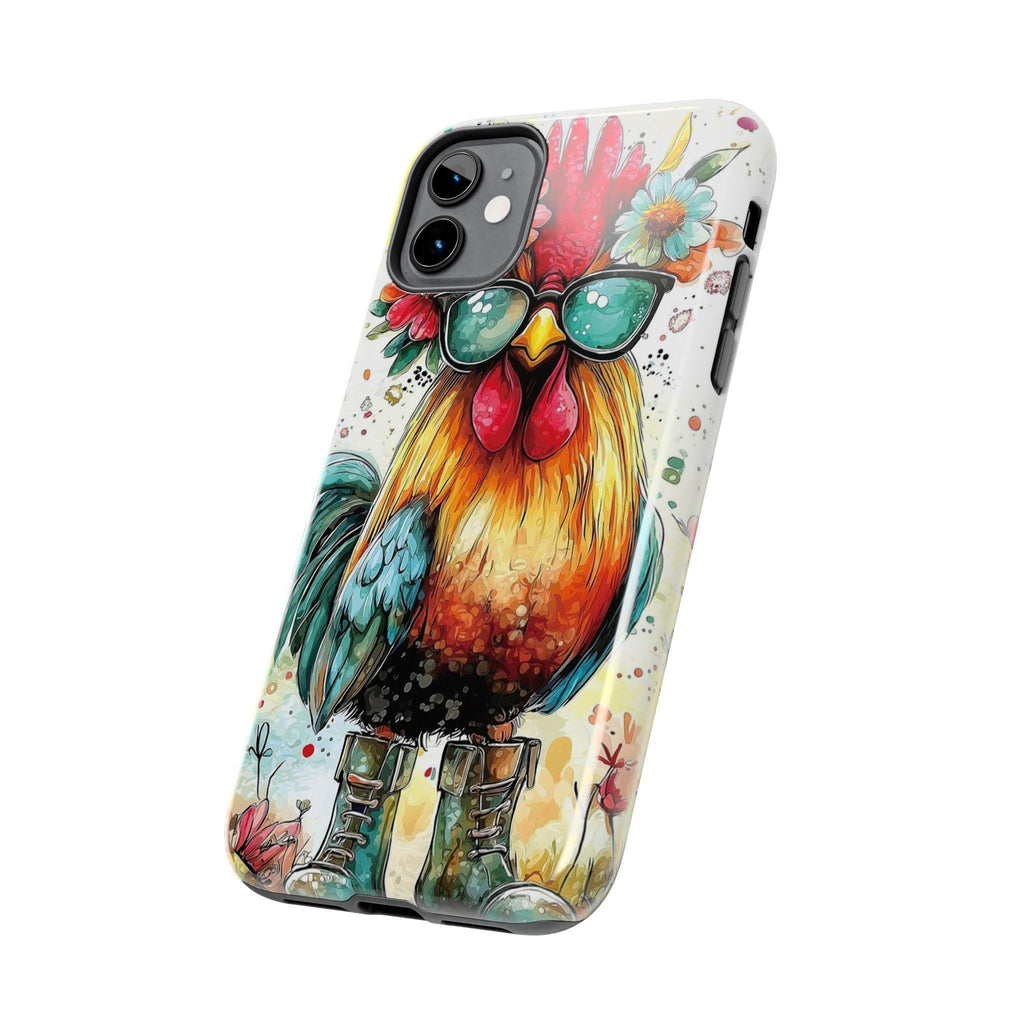 Colorful Chicken with Sunglasses phone case | Tough Phone Cases