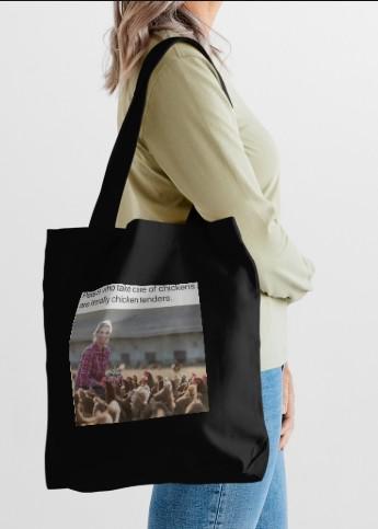 Canvas Chicken Humor Tote Bag