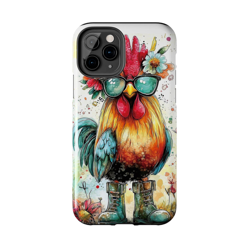 Colorful Chicken with Sunglasses phone case | Tough Phone Cases