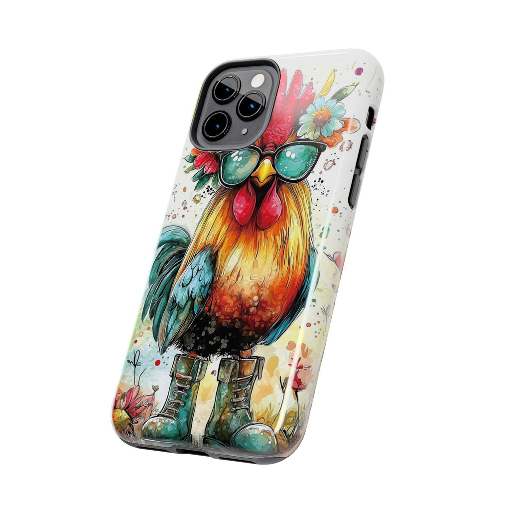 Colorful Chicken with Sunglasses phone case | Tough Phone Cases