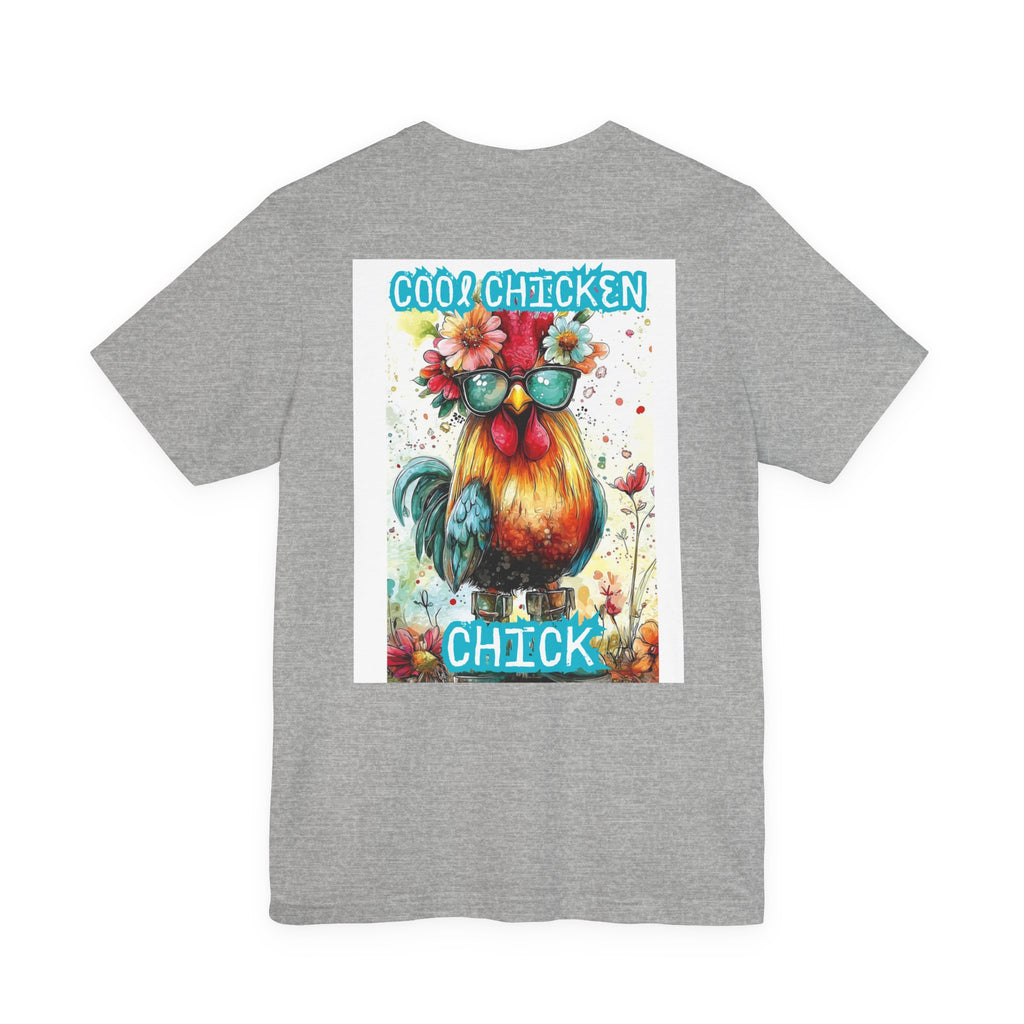 Cool Chicken Chick T-Shirt — Colorful Floral Rooster Graphic Tee