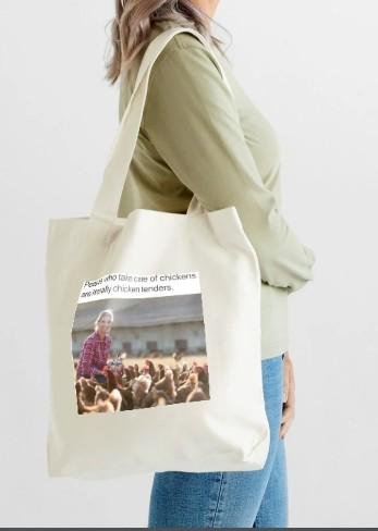 Canvas Chicken Humor Tote Bag