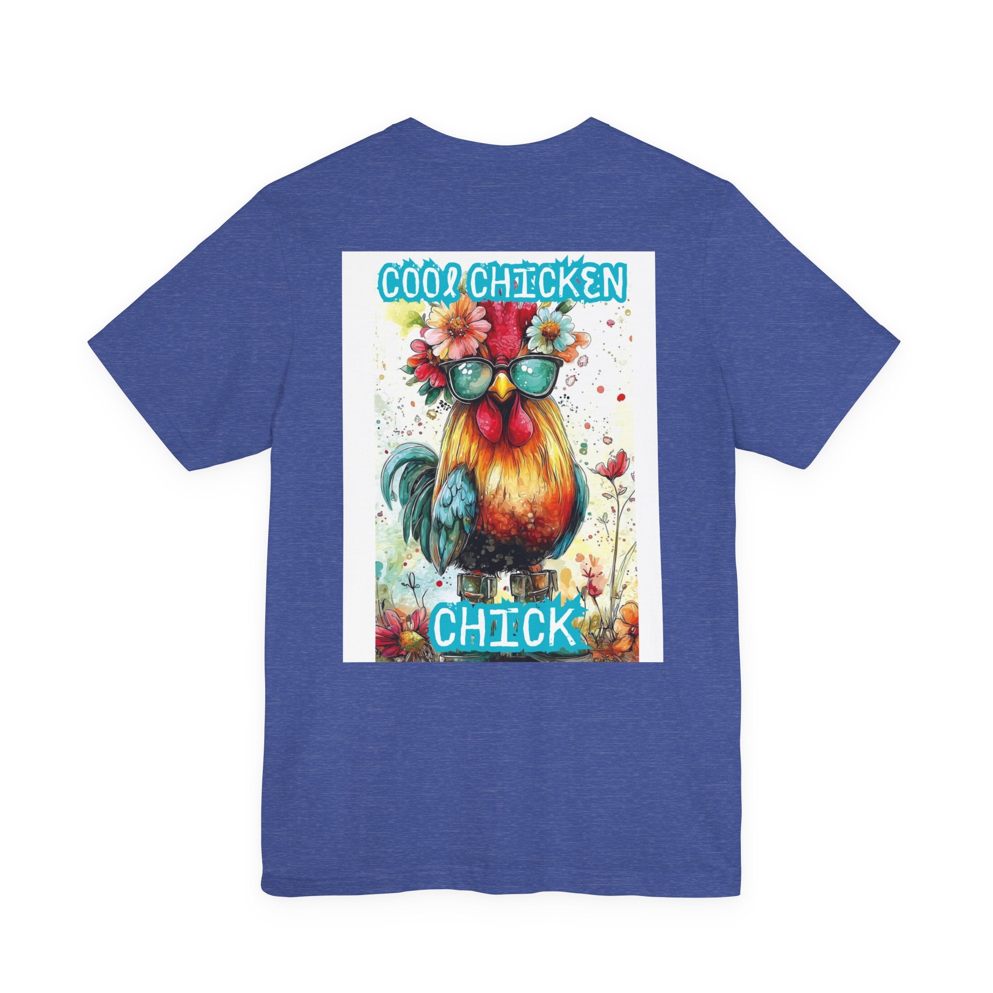 Cool Chicken Chick T-Shirt — Colorful Floral Rooster Graphic Tee