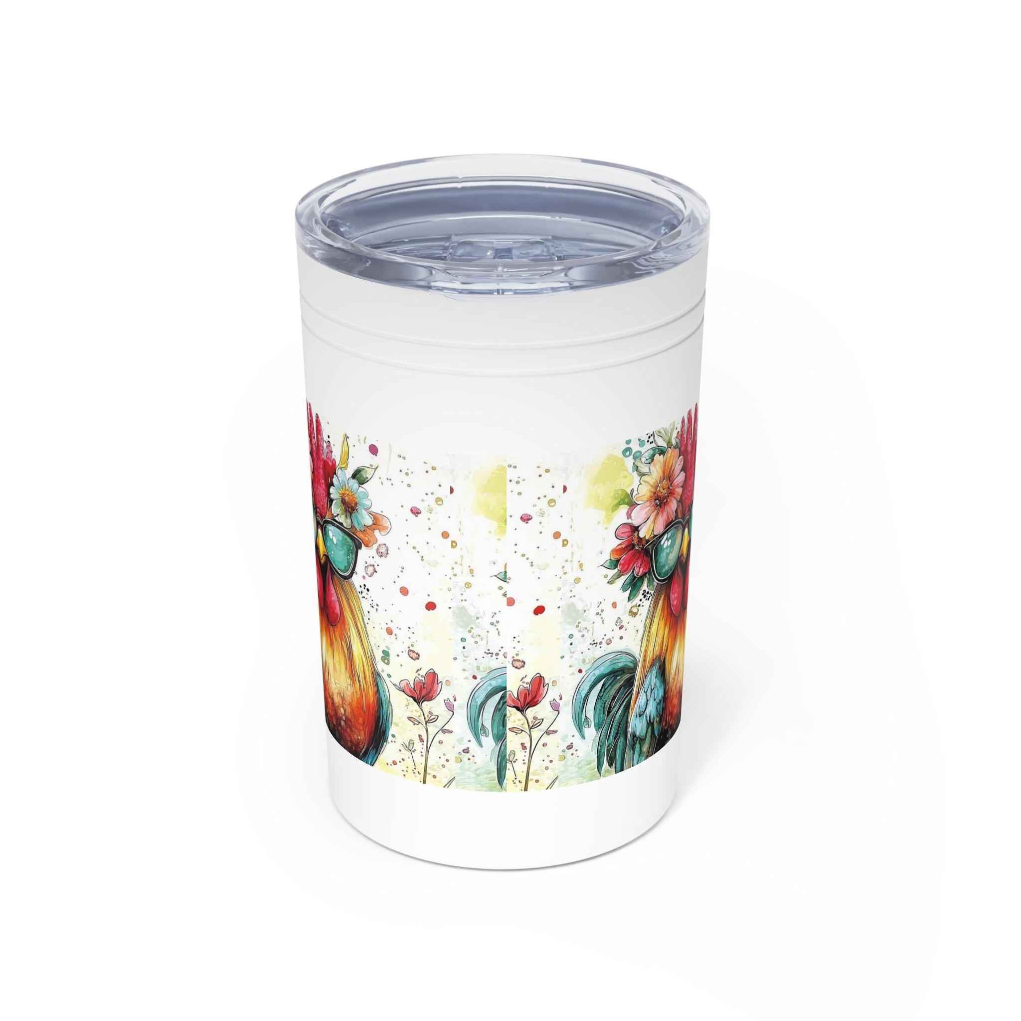 Floral Chicken with Sunglasses Tumbler | Vacuum Insulated 11oz