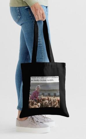 Canvas Chicken Humor Tote Bag