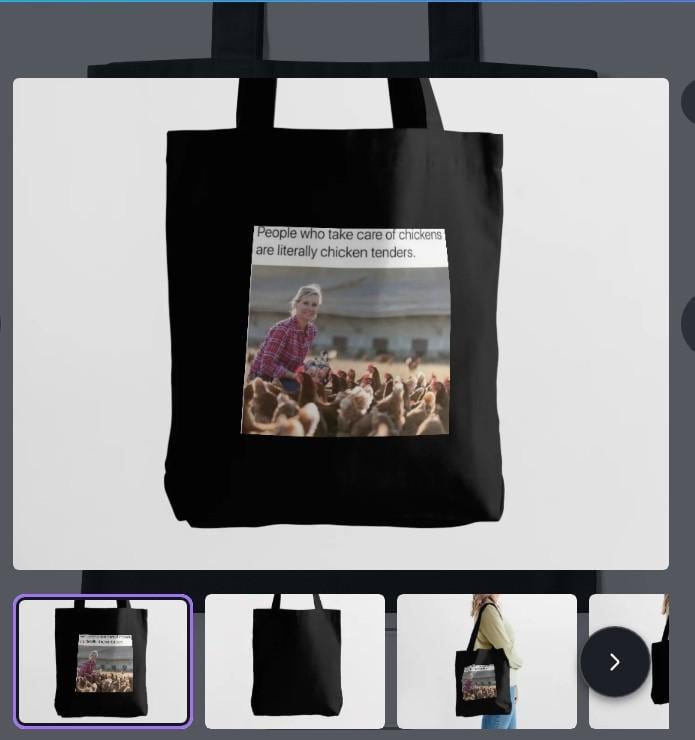 Canvas Chicken Humor Tote Bag